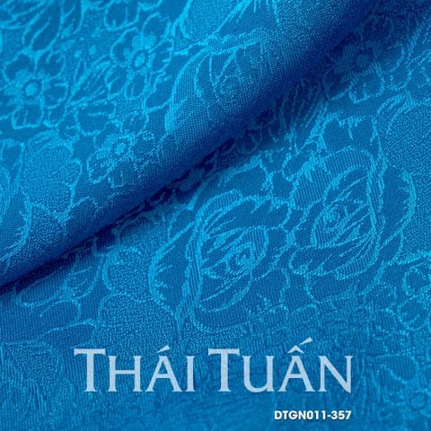 DTGN011357 Gấm Ngọc Hoa Màu Xanh Khổ 1m15 x 2m3