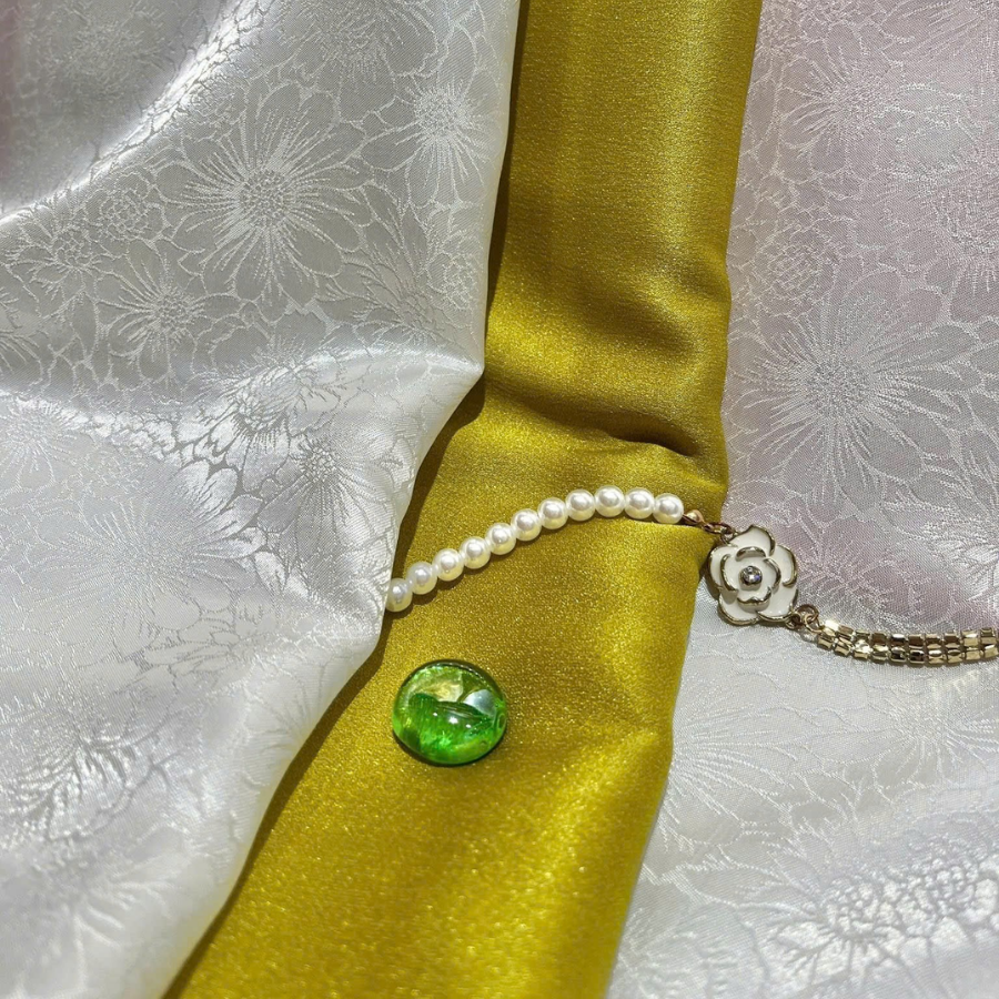 DTNN001-020 Vải Gấm Sóng Hoa Co Giãn Màu Trắng Khổ Vải 1m15 x 2m5