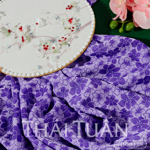 Vải Gấm Lam Ngọc Màu Tím Khổ 1m15 x 2m5 DVMN008326