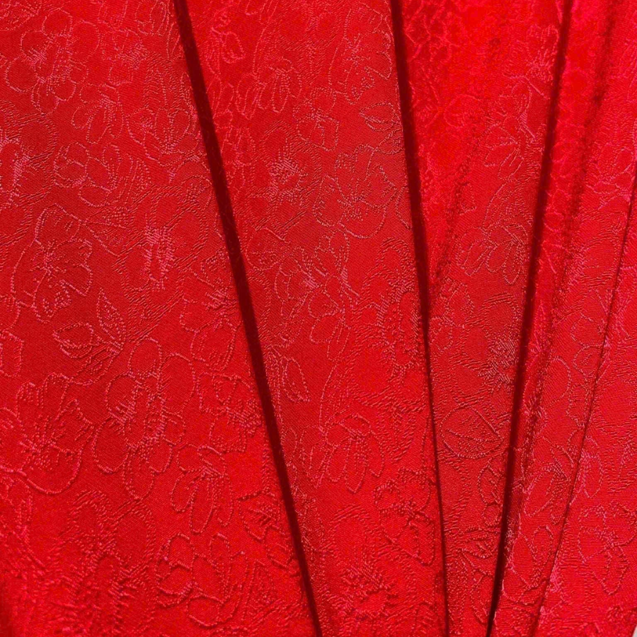 Vải Gấm Vân Điệp Co Giãn Màu Đỏ Khổ Vải 1m15 x 2m5 DWKN004341