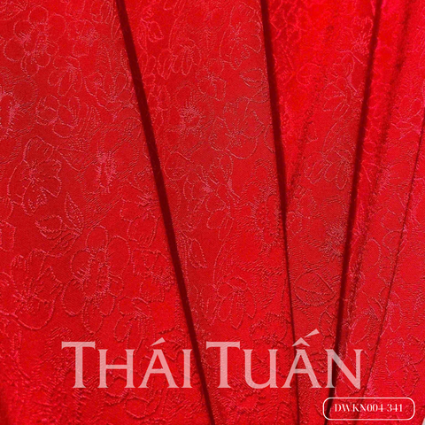 Vải Gấm Vân Điệp Co Giãn Màu Đỏ Khổ Vải 1m15 x 2m5 DWKN004341