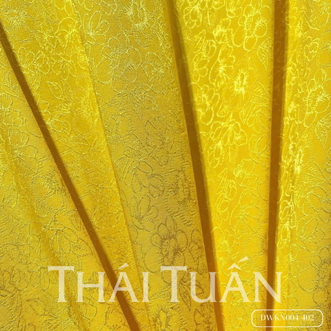 Vải Gấm Vân Điệp Co Giãn Màu Vàng Khổ Vải 1m15 x 2m5 DWKN004402