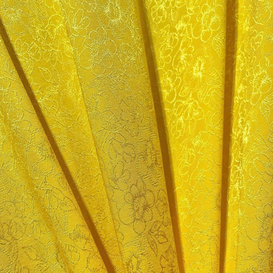 Vải Gấm Vân Điệp Co Giãn Màu Vàng Khổ Vải 1m15 x 2m5 DWKN004402