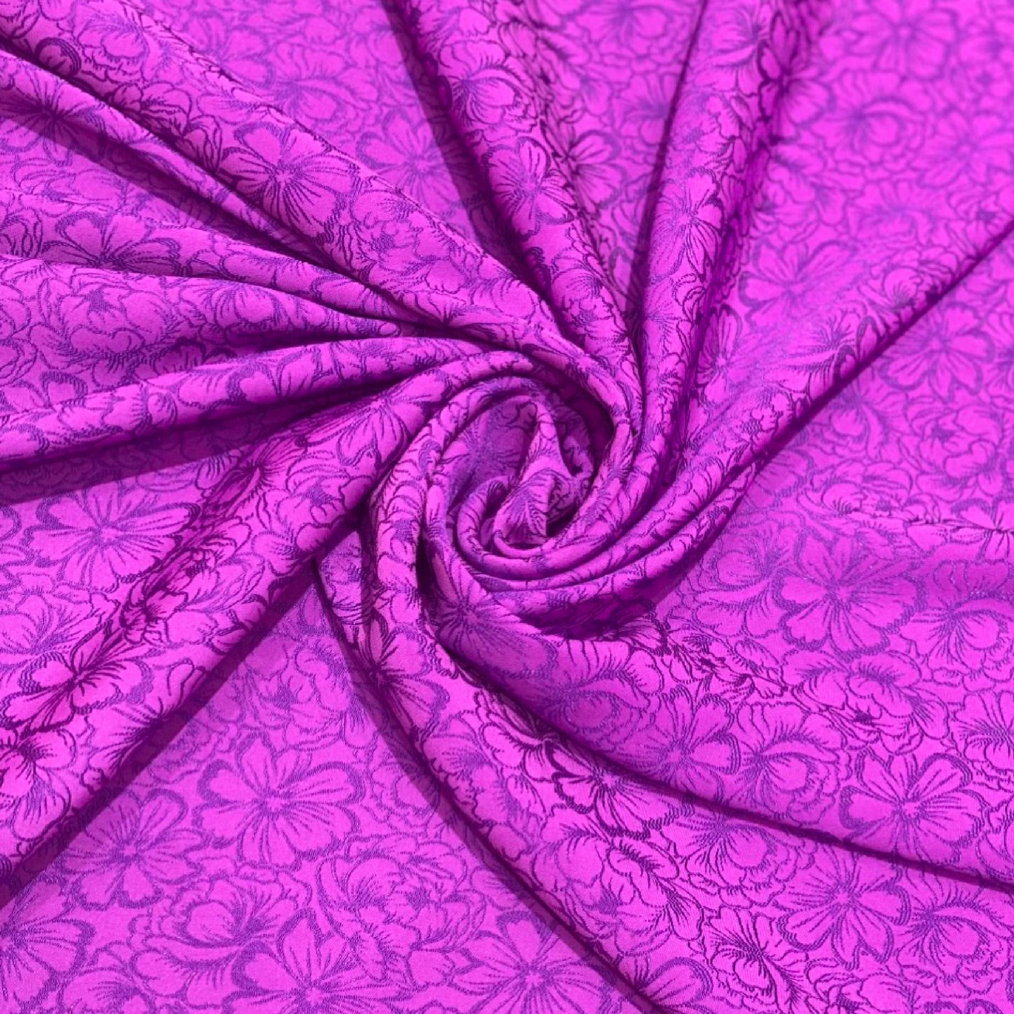 DWUN002014 Vải Gấm Hoa Biển Màu Tím  2m3