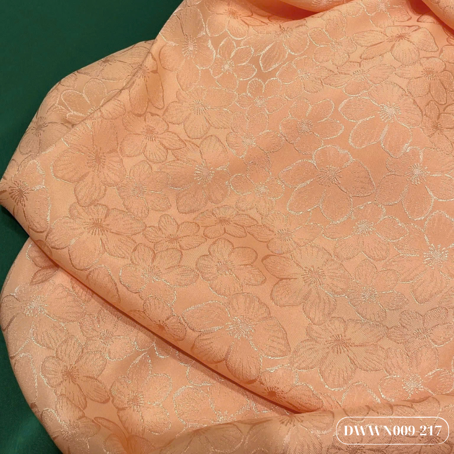 Vải Gấm Xuân Hồng Màu Cam Nhạt Khổ 1m15 x 2m5 DWWN009207