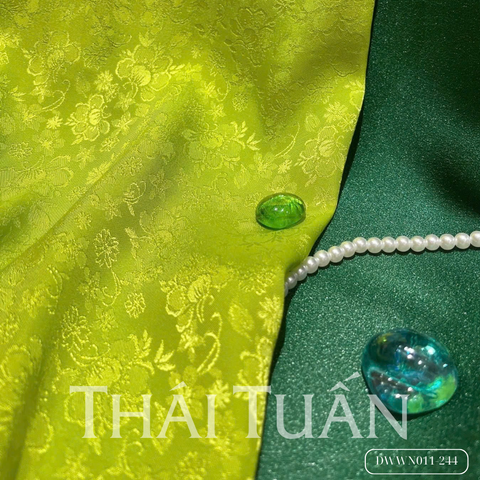 DWWN011-244 Vải Gấm Xuân Hồng Co Giãn Màu Xanh Khổ Vải 1m15 x 2m5