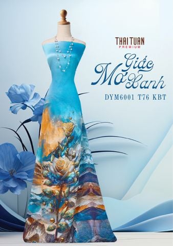 DYM6001T76KBT Vải Áo Dài Kim Tuyến Đính Đá Khổ 1m50 x Dài 2m3