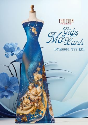 DYM6001T77KCI Vải Áo Dài Kim Tuyến Đính Đá Khổ 1m50 x Dài 2m3