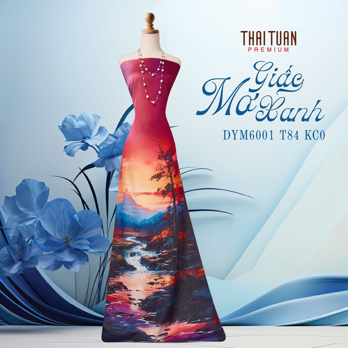 DYM6001T84KC0 Vải Áo Dài Kim Tuyến Cao Cấp Khổ 1m50 x Dài 2m3