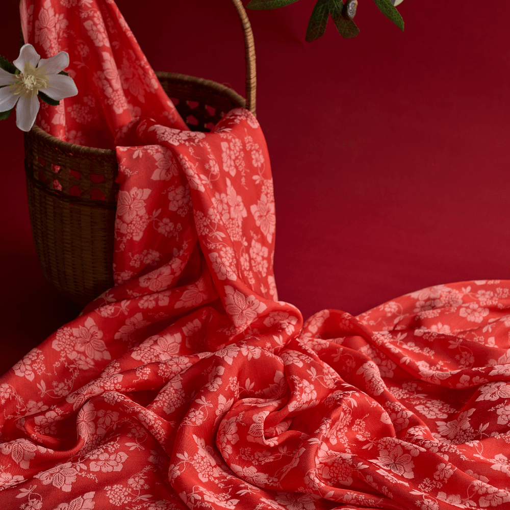 Vải Gấm Hoa Màu Trắng 1m15 x 2m5 ECSN001043