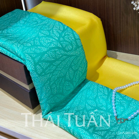 EEGN001009 Vải Gấm Hoa Màu Xanh Lá 1m15 x 2m5
