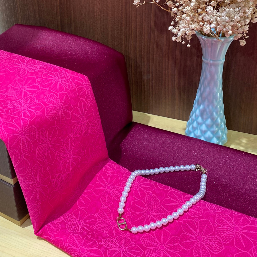 EGTN001046 Vải Gấm Hoa Màu Hồng 1m15
