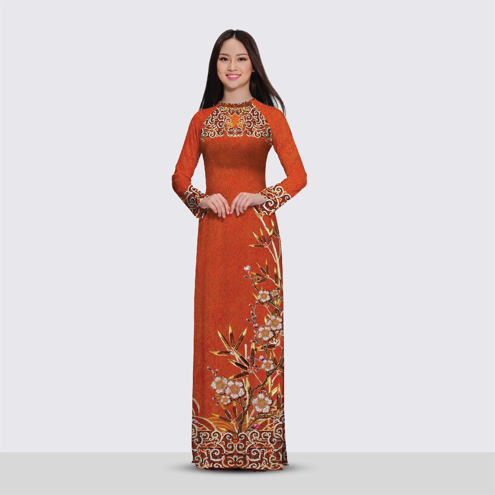 ASB6720M07FTQ Vải Áo Dài Đính Đá Cao Cấp Khổ 1m50 x Dài 2m3