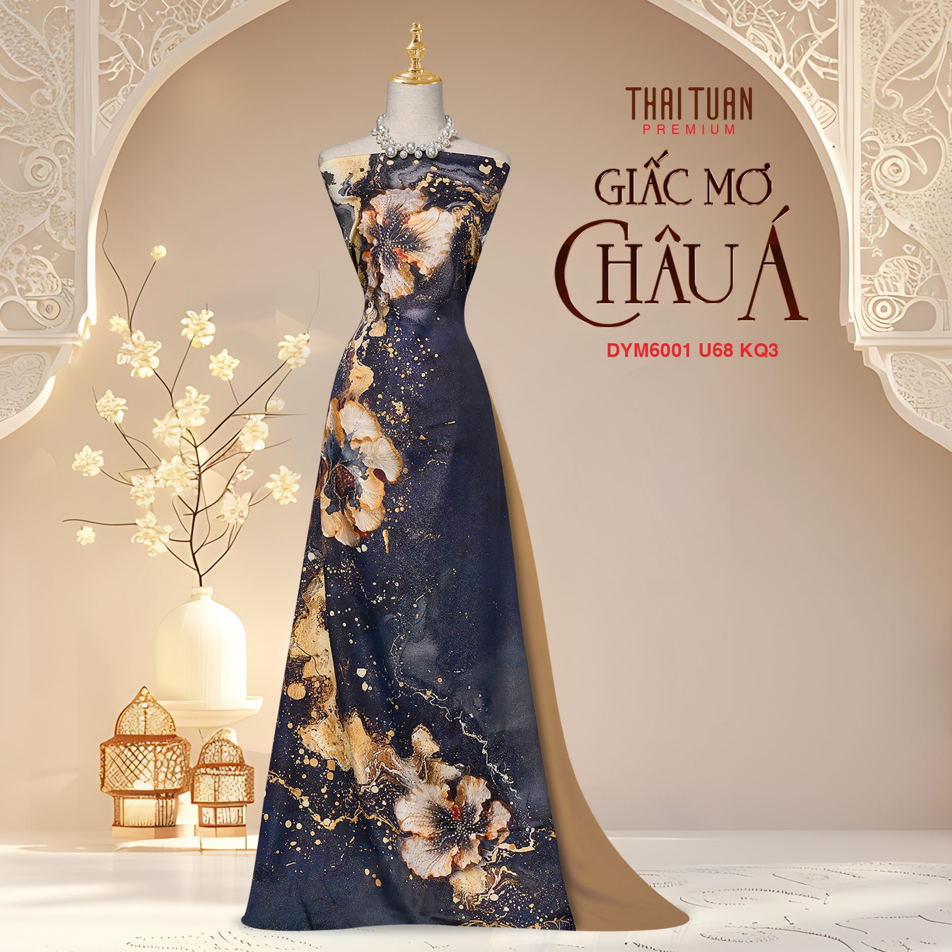 Vải Áo Dài Satin Đính Đá Hương Thơm Kháng Khuẩn Khổ 1m50 x Dài 2m3