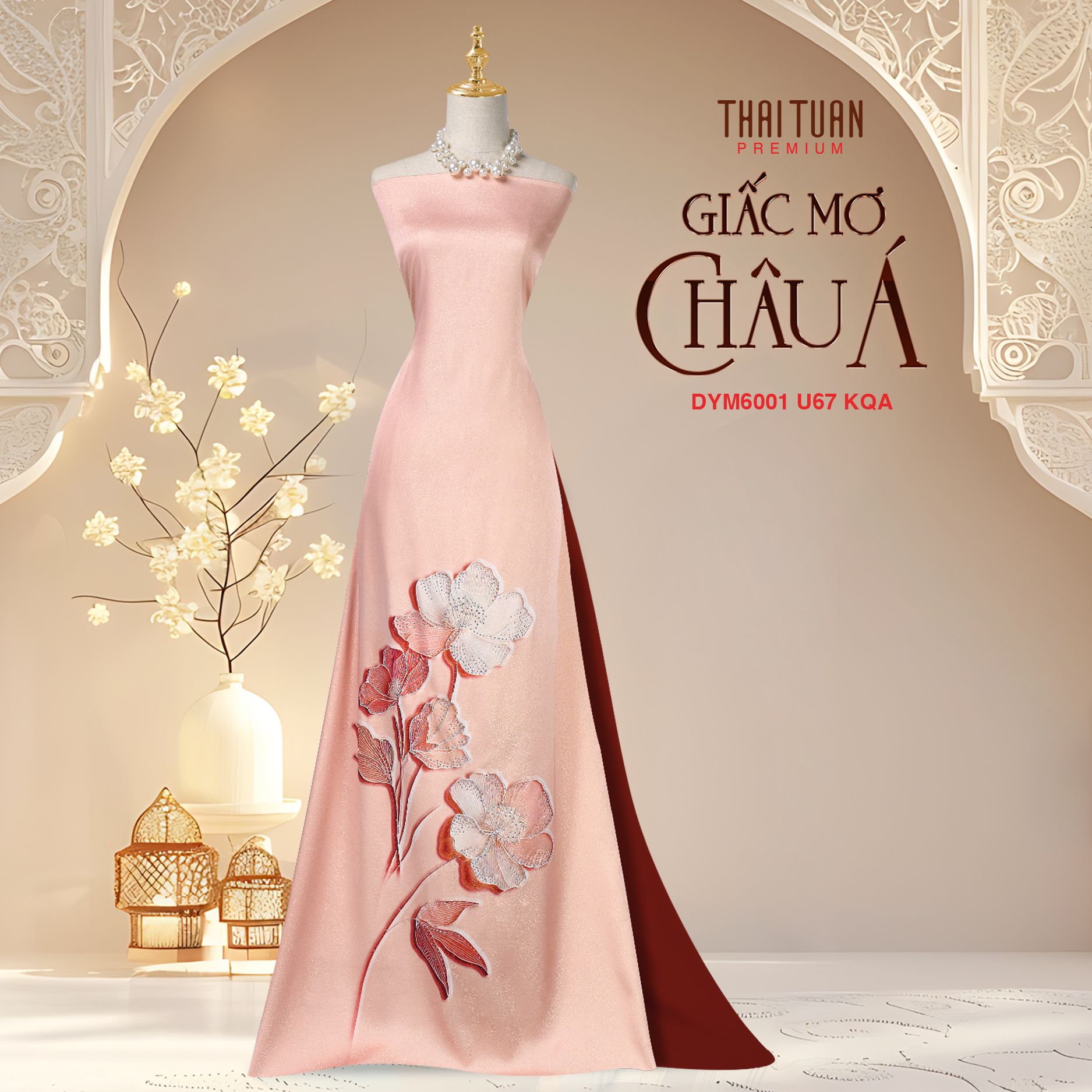 Vải Áo Dài Satin Đính Đá Hương Thơm Kháng Khuẩn Khổ 1m50 x Dài 2m3