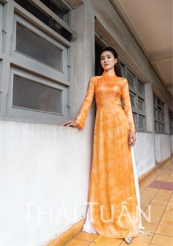 Vải Wash Ánh Diamond Màu Cam Sáng Khổ 1m50 Dài 1m ASBL589W22