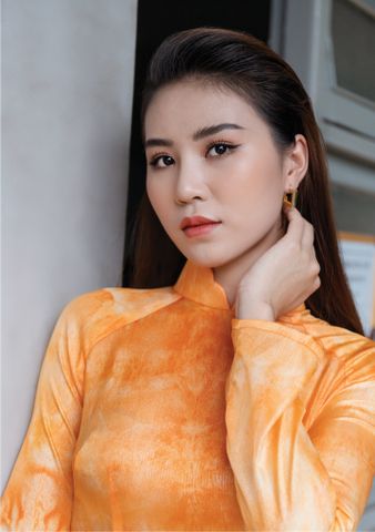 Vải Wash Ánh Diamond Màu Cam Sáng Khổ 1m50 Dài 1m ASBL589W22