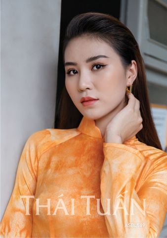 Vải Wash Ánh Diamond Màu Cam Sáng Khổ 1m50 Dài 1m ASBL589W22