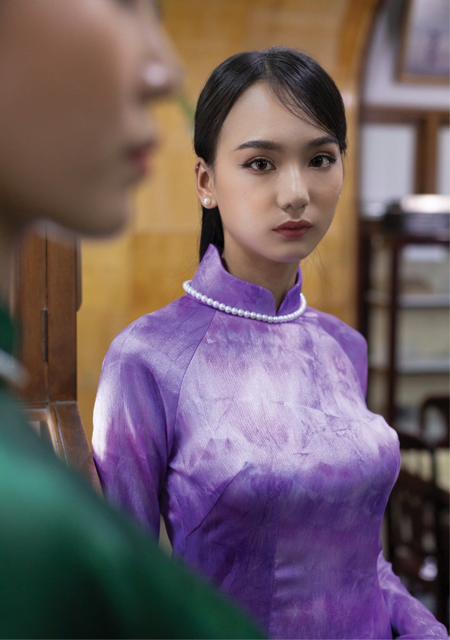 Vải Wash Ánh Diamond Màu Tím Khổ 1m50 Dài 1m1 ASBL589W30