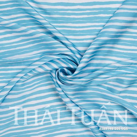 ASBR198205EQ8 Vải In Hoa Văn Hoa Lá Màu Xanh Khổ 1m5 x 2m