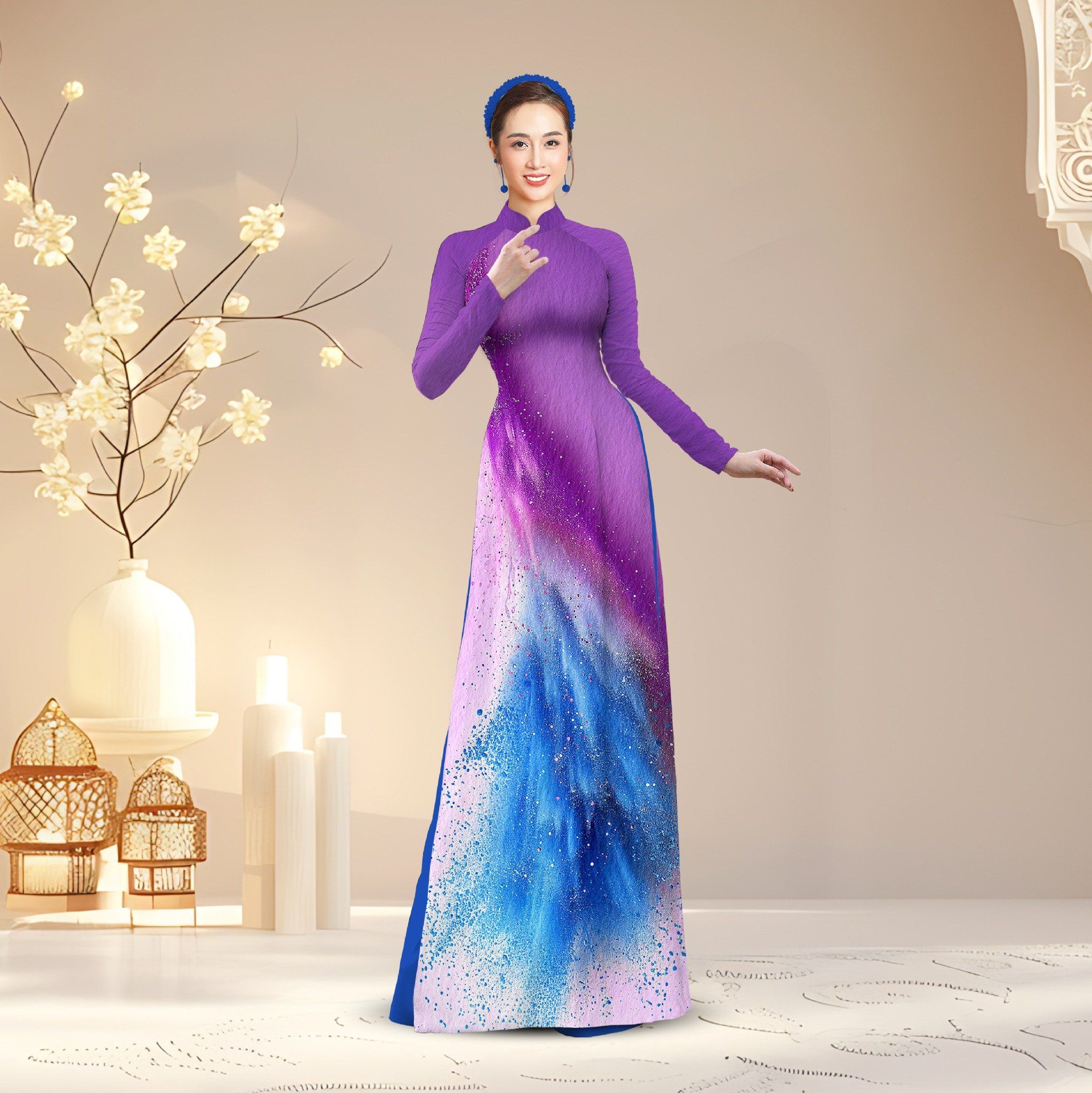 Vải Áo Dài Kim Tuyến Cao Cấp Khổ 1m50 x Dài 2m3