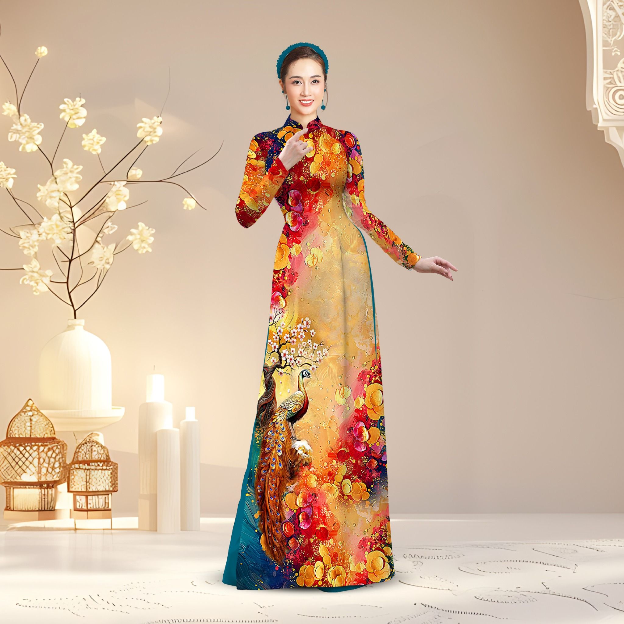 Vải Áo Dài Kim Tuyến Cao Cấp Khổ 1m50 x Dài 2m3