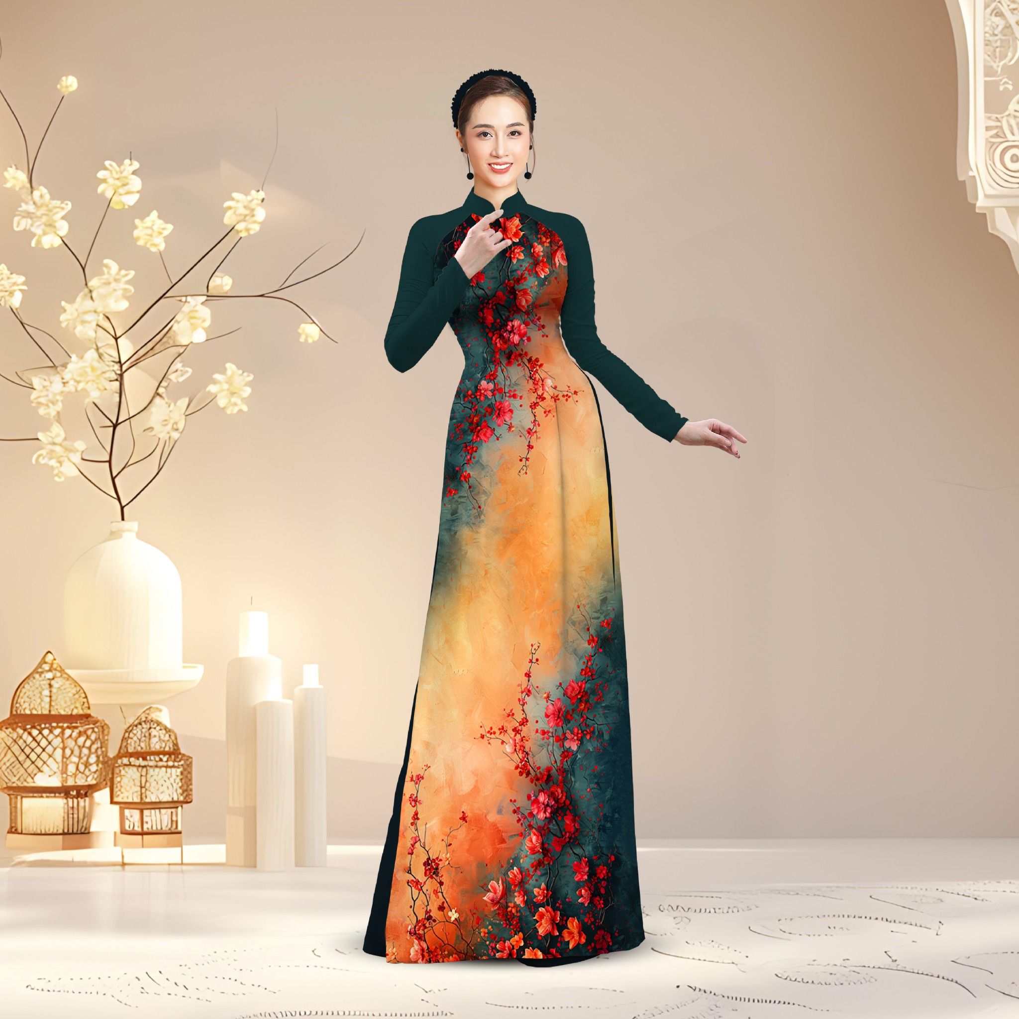 Vải Áo Dài Kim Tuyến Cao Cấp Khổ 1m50 x Dài 2m3