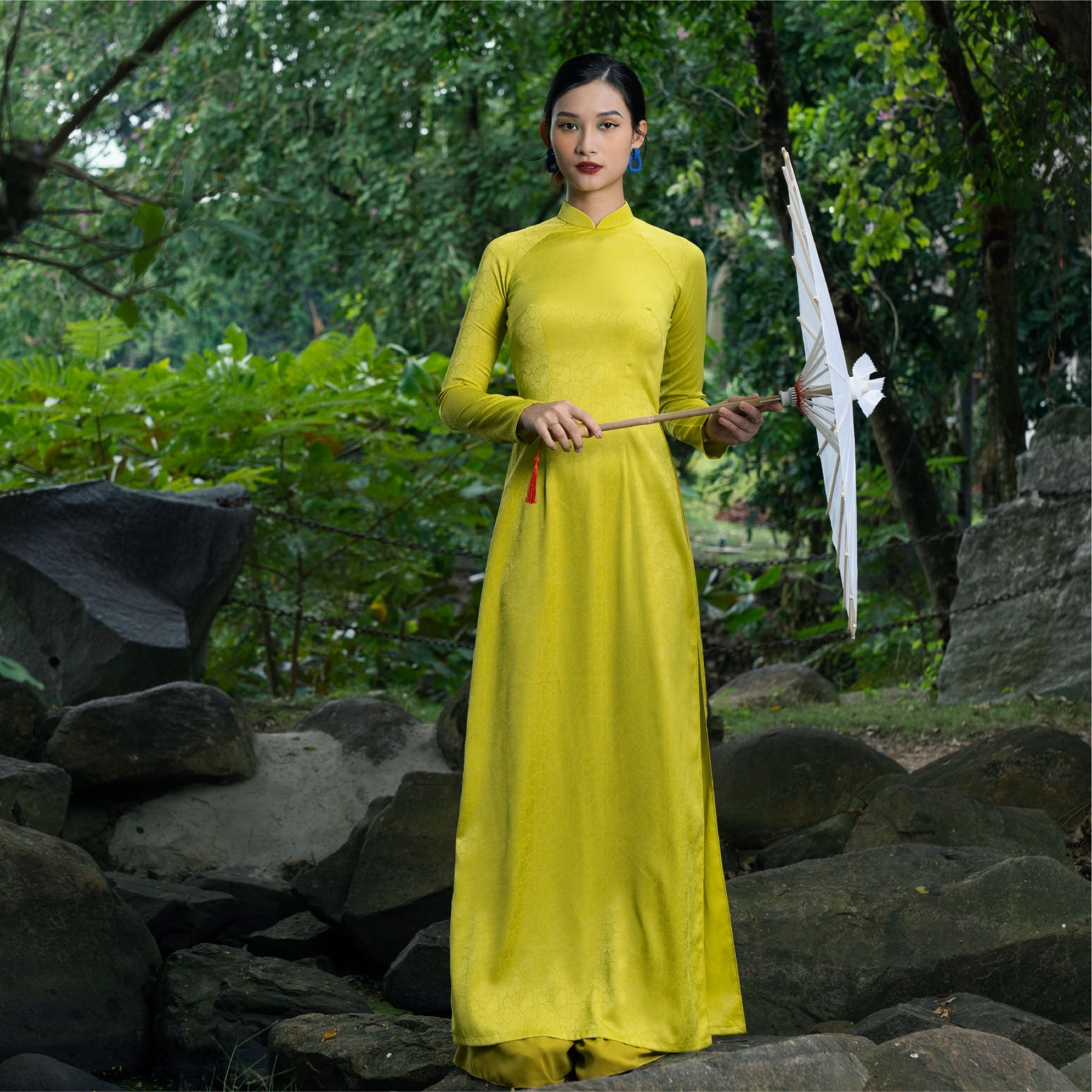 DYQN001044 Vải Gấm Cát Vân Họa Tiết Màu Vàng Khổ 1m15 x 2m5