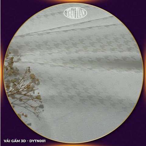 DYTN001020 Gấm Họa Tiết 3D Màu Trắng Khổ 1m15 Dài 1m1