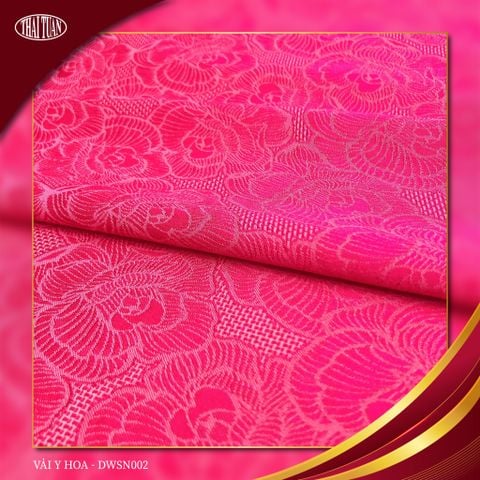 Vải Gấm Ý Hoa Màu Hồng Khổ 1m15 x 2m5 DWSN002046