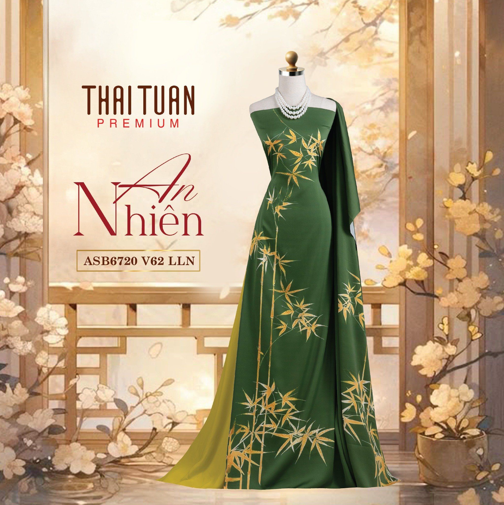 ASB6720V62LLN Vải Áo Dài Satin Hương Thơm Kháng Khuẩn Khổ 1m50 x Dài 2m3
