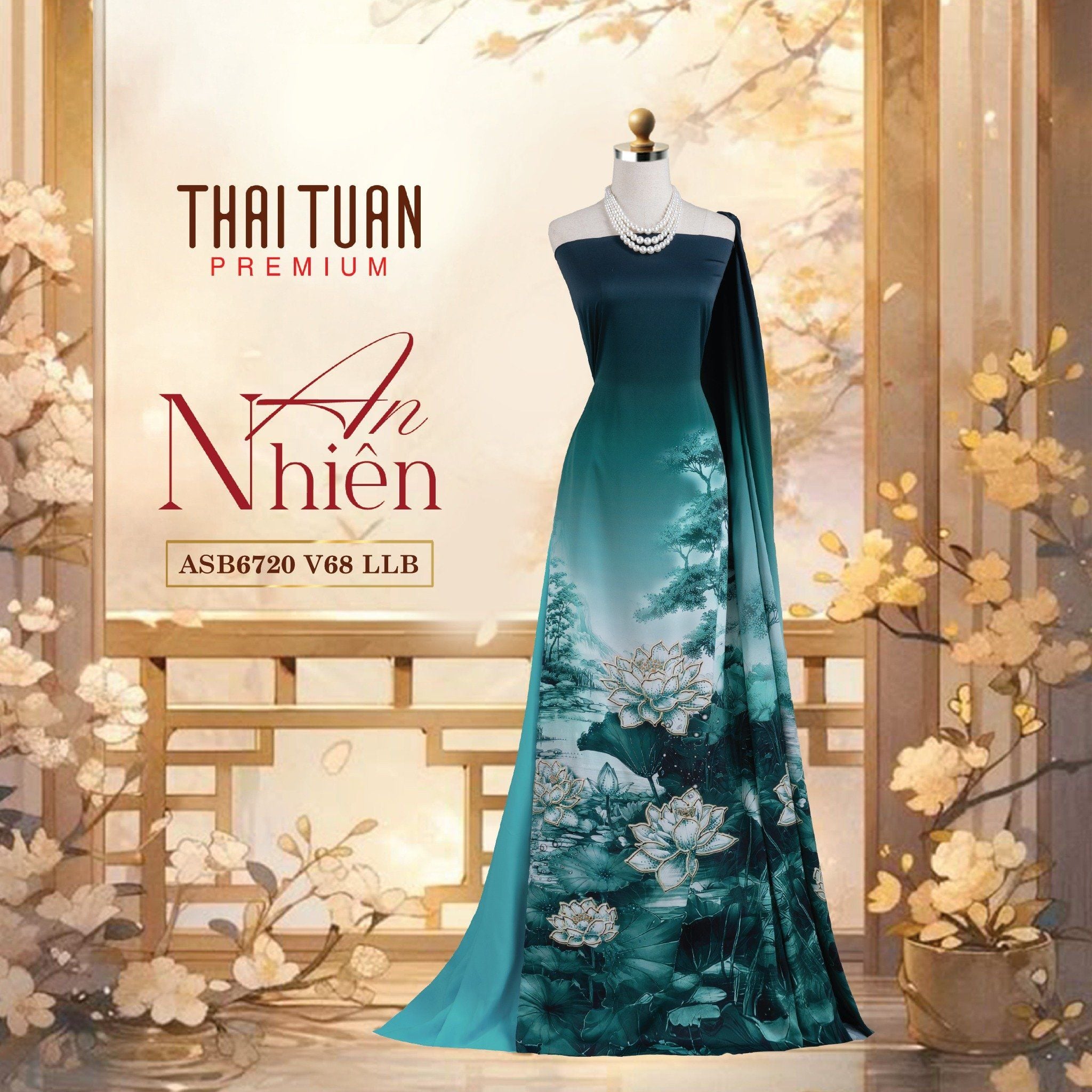 ASB6720V68LLB Vải Áo Dài Satin Hương Thơm Kháng Khuẩn Khổ 1m50 x Dài 2m3