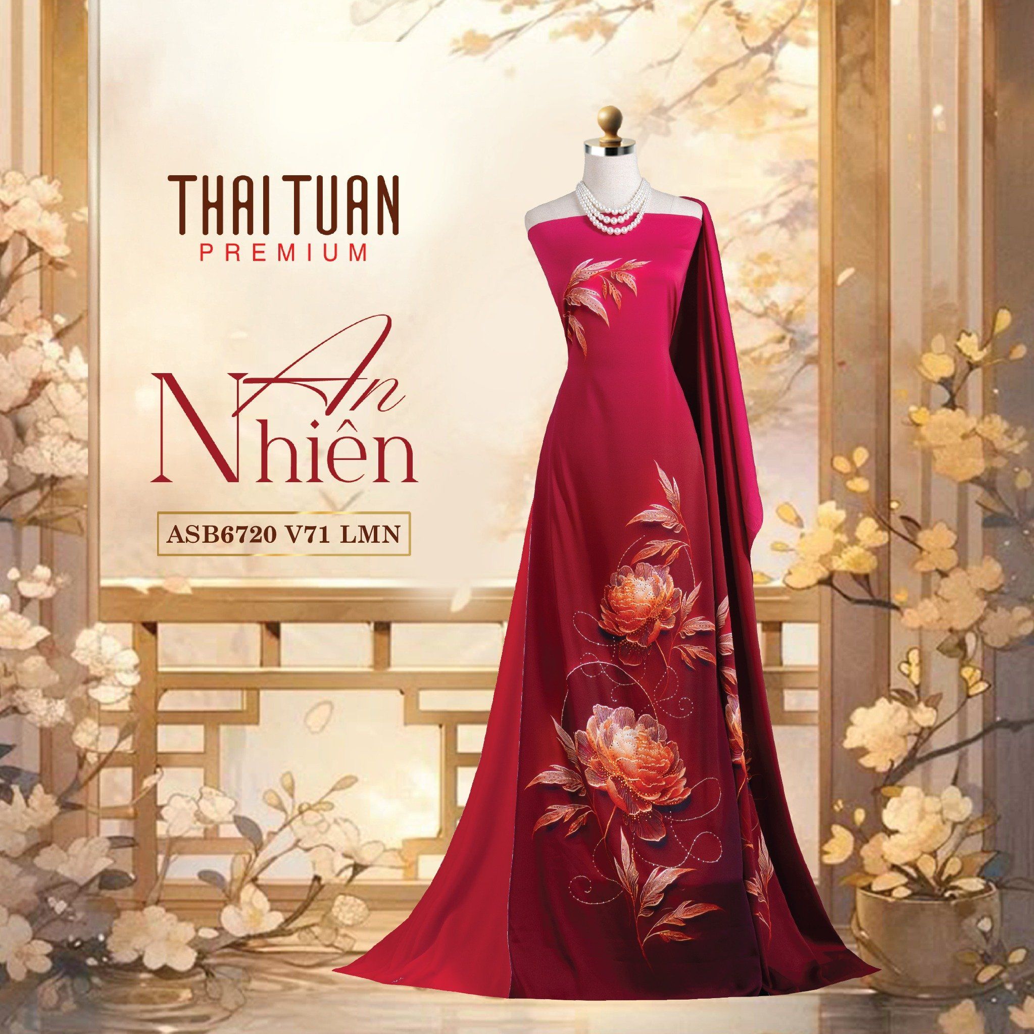 ASB6720V71LMN Vải Áo Dài Satin Hương Thơm Kháng Khuẩn Khổ 1m50 x Dài 2m3