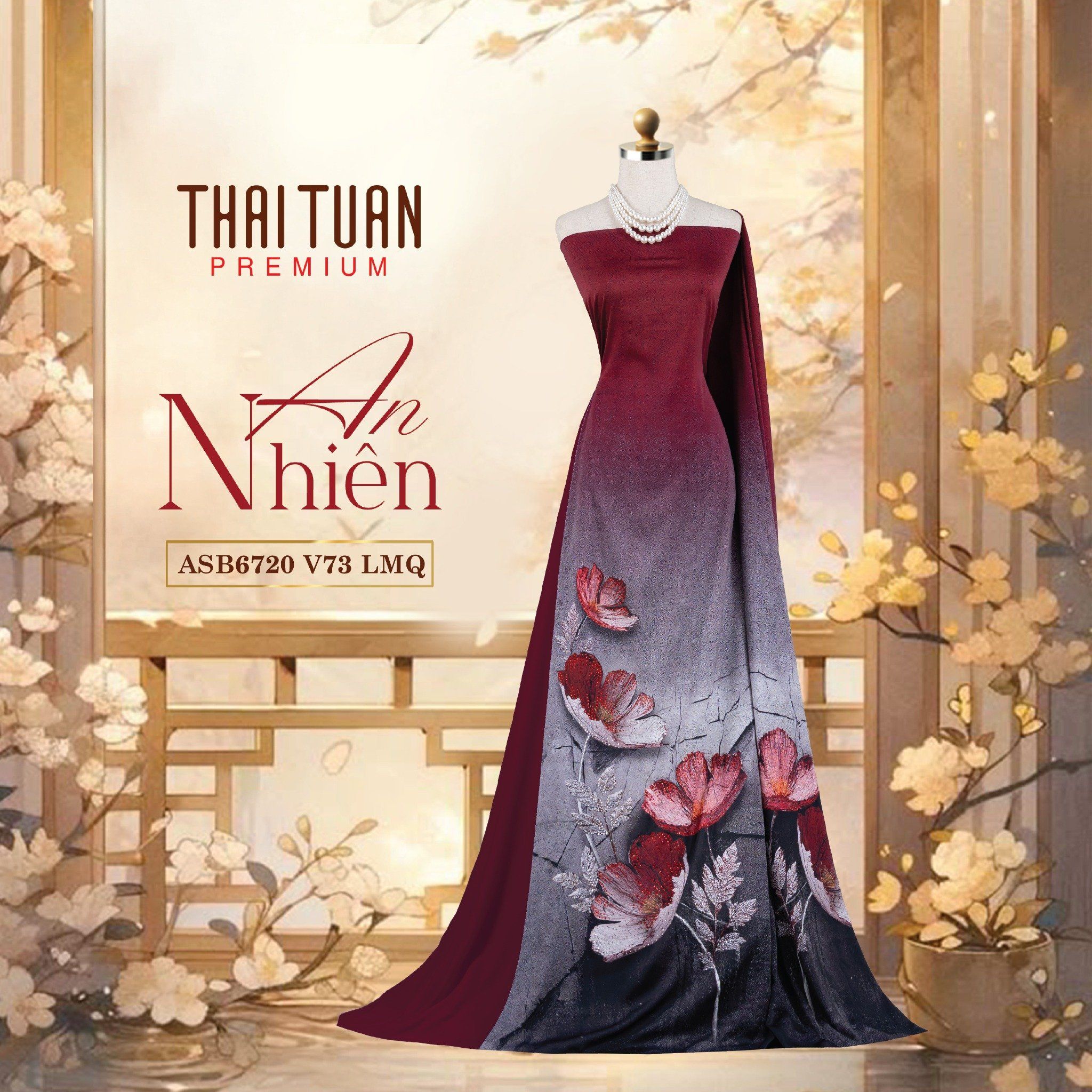 ASB6720V73LMQ Vải Áo Dài Satin Hương Thơm Kháng Khuẩn Khổ 1m50 x Dài 2m3