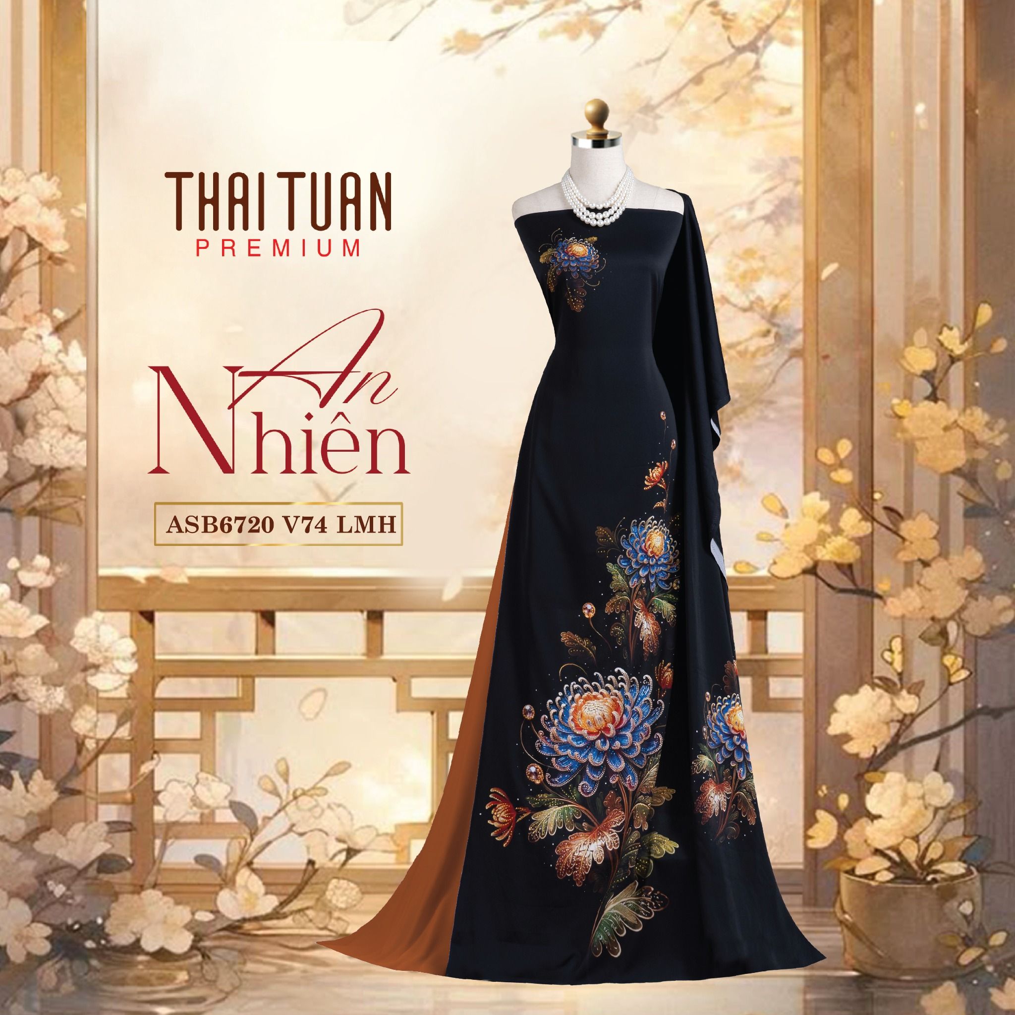 ASB6720V74LMH Vải Áo Dài Satin Hương Thơm Kháng Khuẩn Khổ 1m50 x Dài 2m3