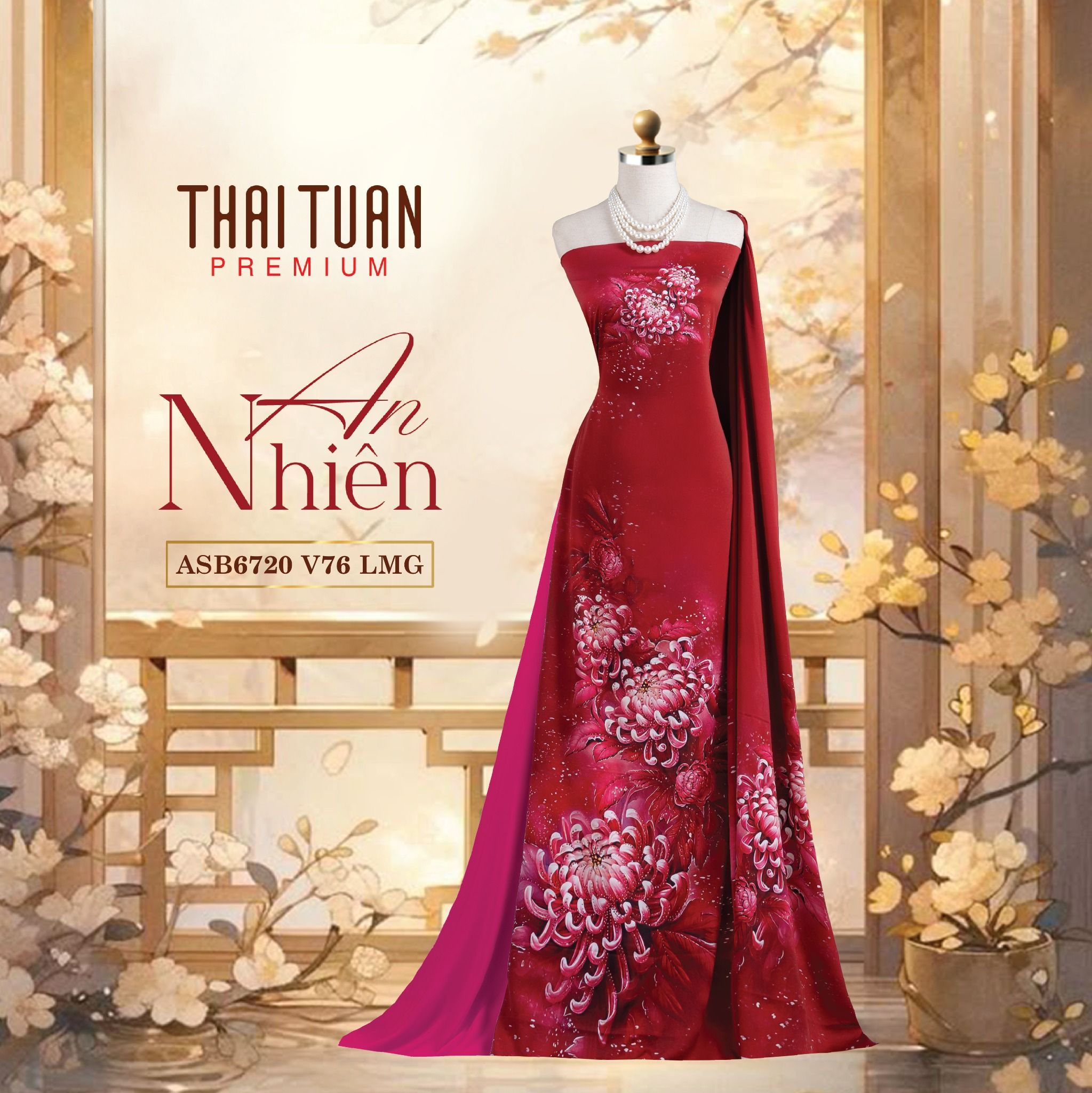 ASB6720V76LMG Vải Áo Dài Satin Hương Thơm Kháng Khuẩn Khổ 1m50 x Dài 2m3