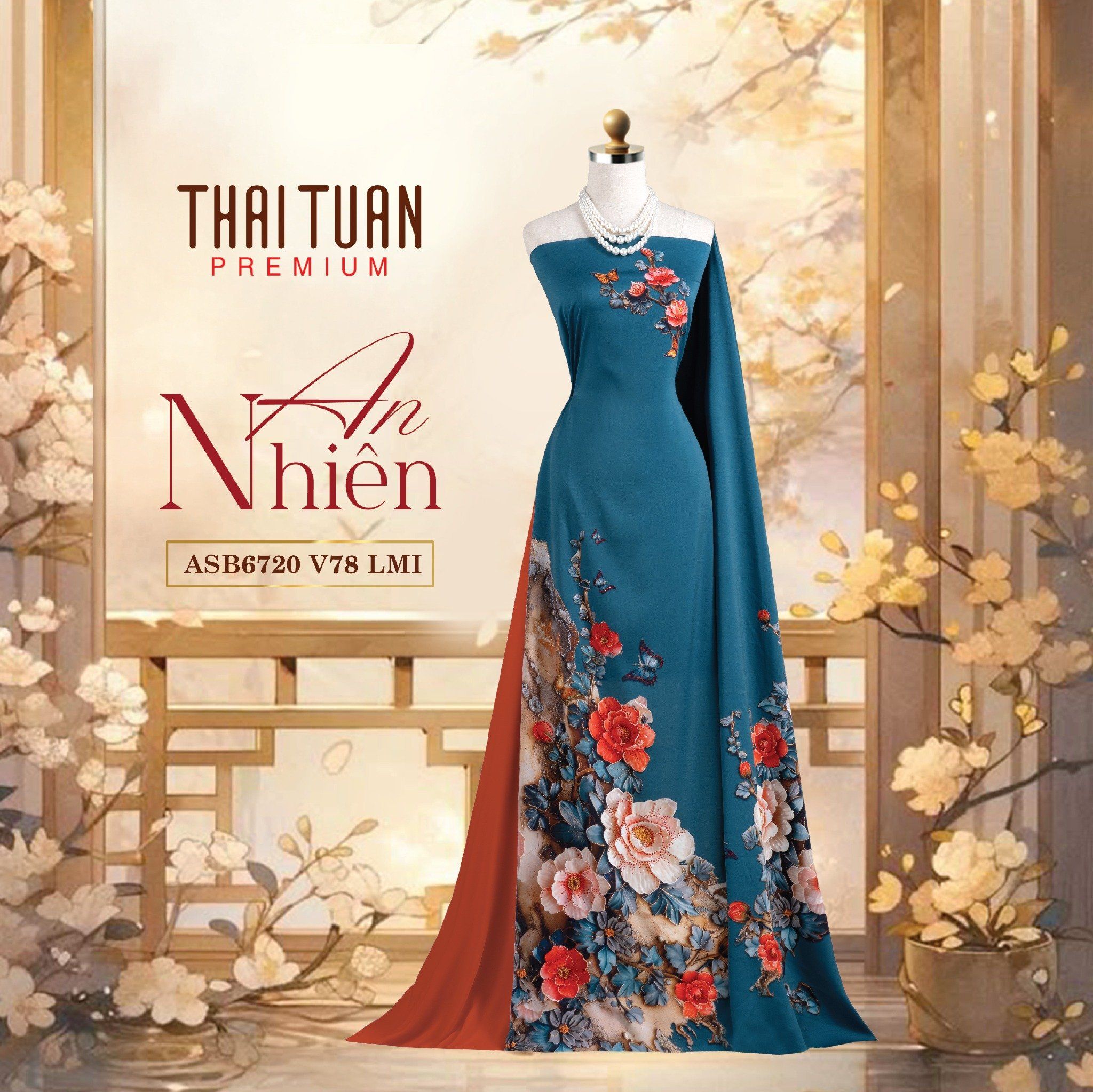 ASB6720V78LMI Vải Áo Dài Satin Hương Thơm Kháng Khuẩn Khổ 1m50 x Dài 2m3