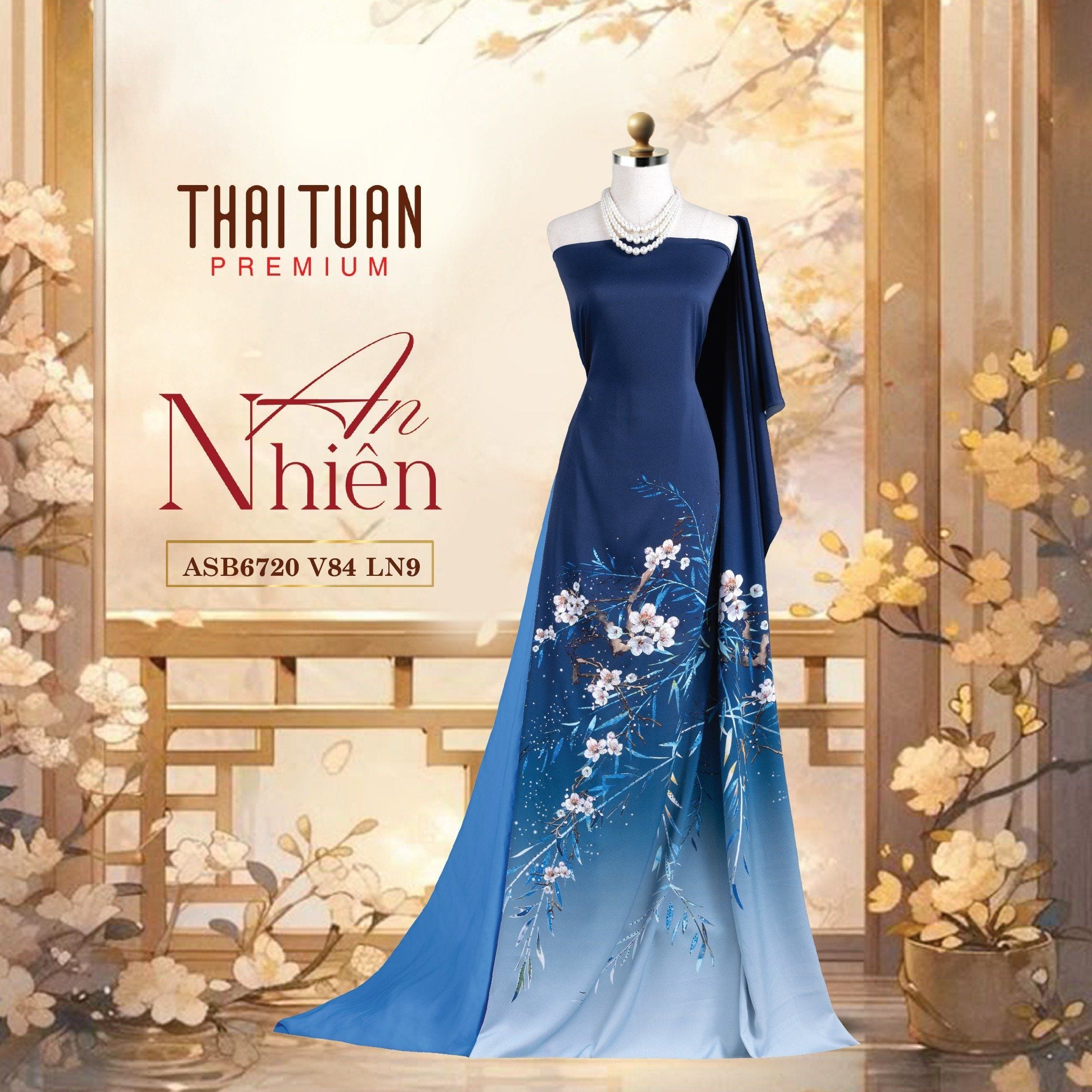 ASB6720V84LN9 Vải Áo Dài Satin Hương Thơm Kháng Khuẩn Khổ 1m50 x Dài 2m3