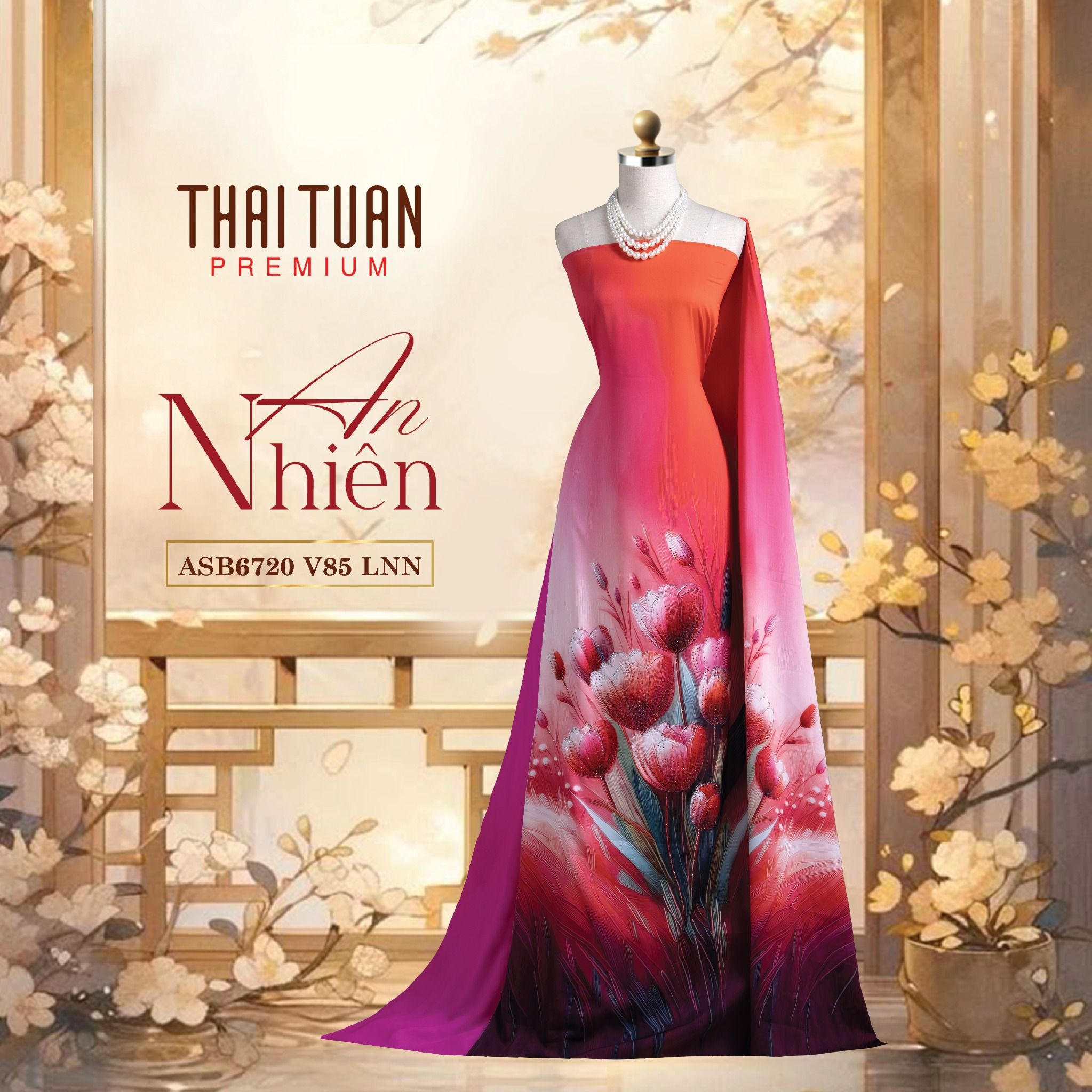 ASB6720V85LNN Vải Áo Dài Satin Hương Thơm Kháng Khuẩn Khổ 1m50 x Dài 2m3