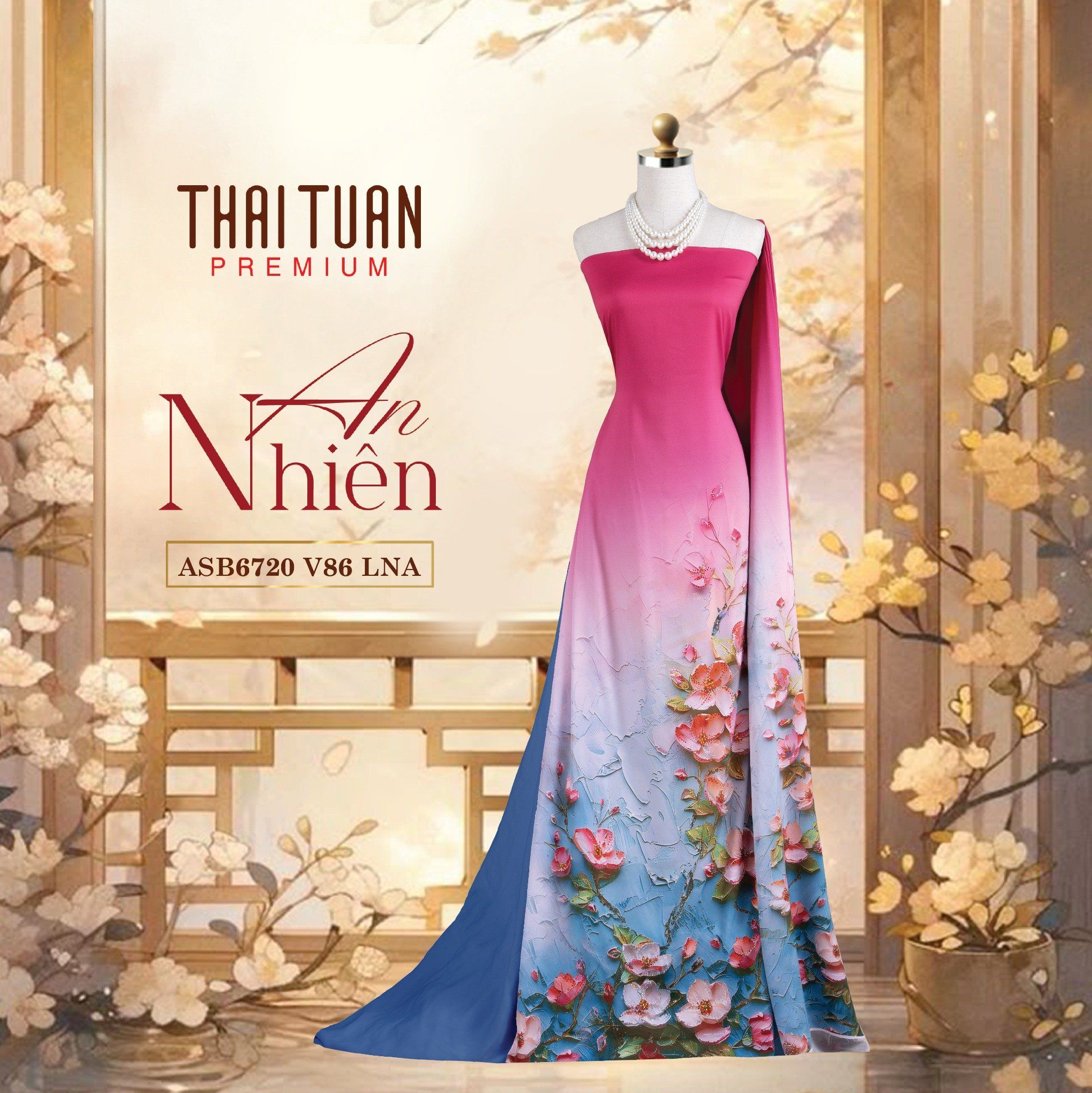 ASB6720V86LNA Vải Áo Dài Satin Hương Thơm Kháng Khuẩn Khổ 1m50 x Dài 2m3