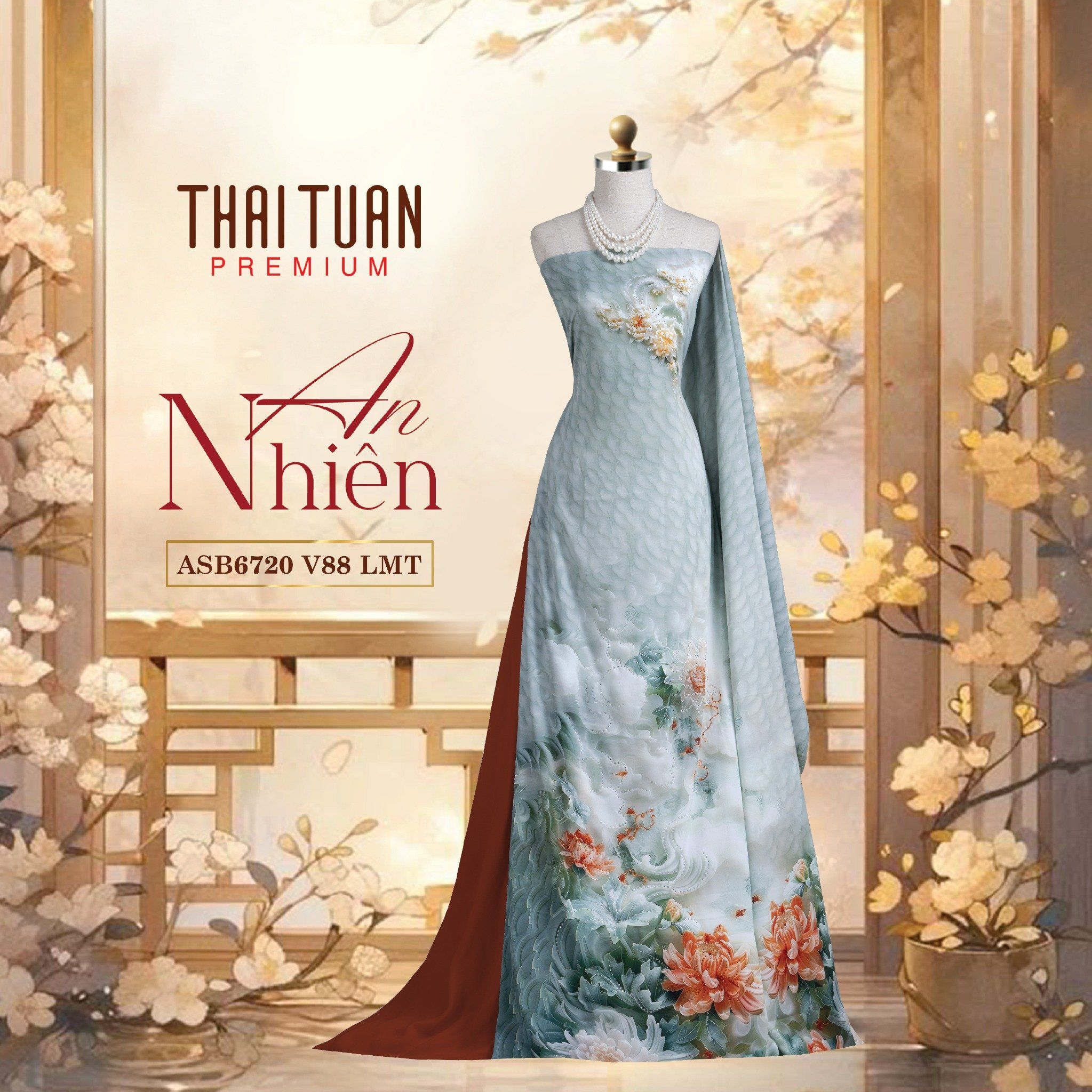 ASB6720V88LMT Vải Áo Dài Satin Hương Thơm Kháng Khuẩn Khổ 1m50 x Dài 2m3