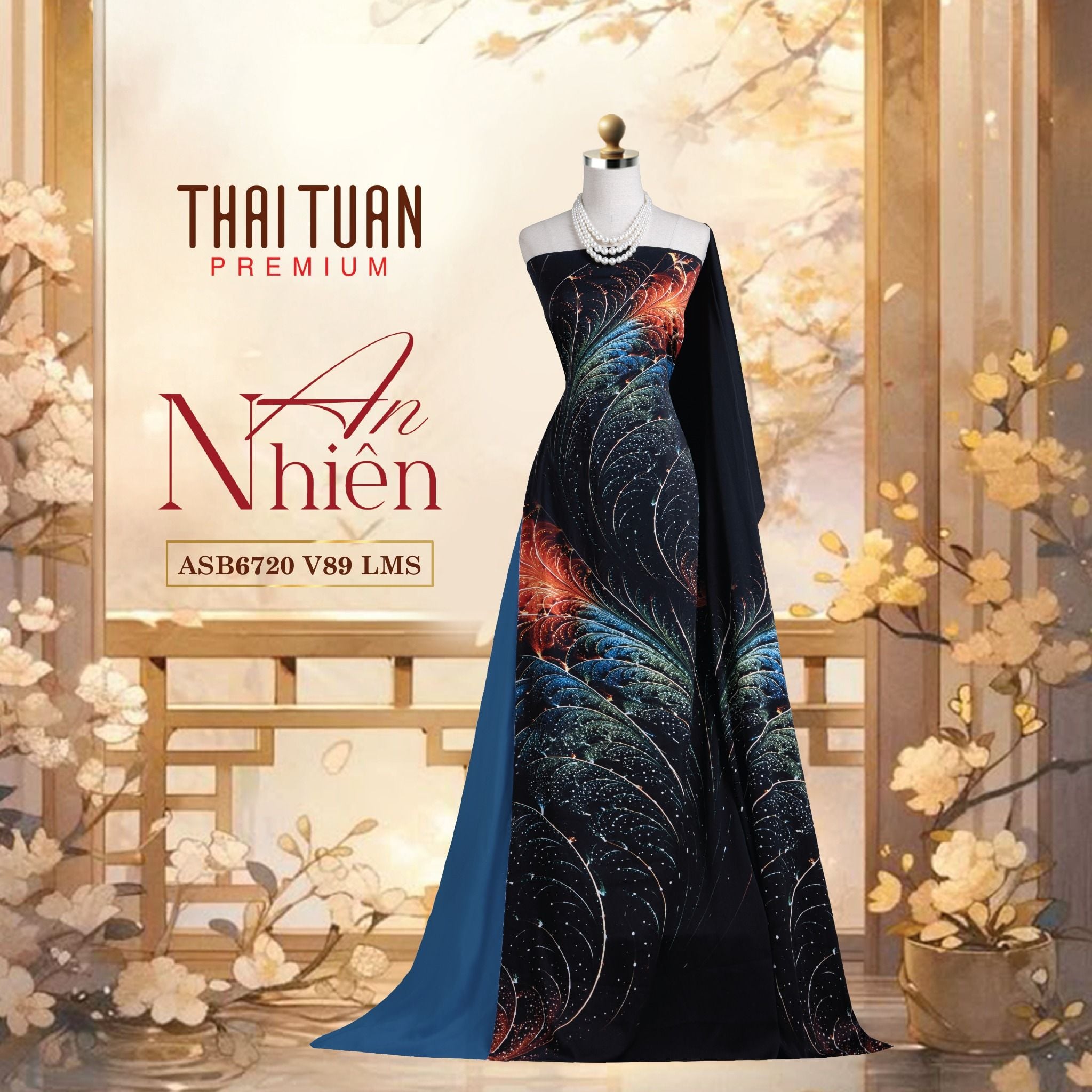 ASB6720V89LMS Vải Áo Dài Satin Hương Thơm Kháng Khuẩn Khổ 1m50 x Dài 2m3