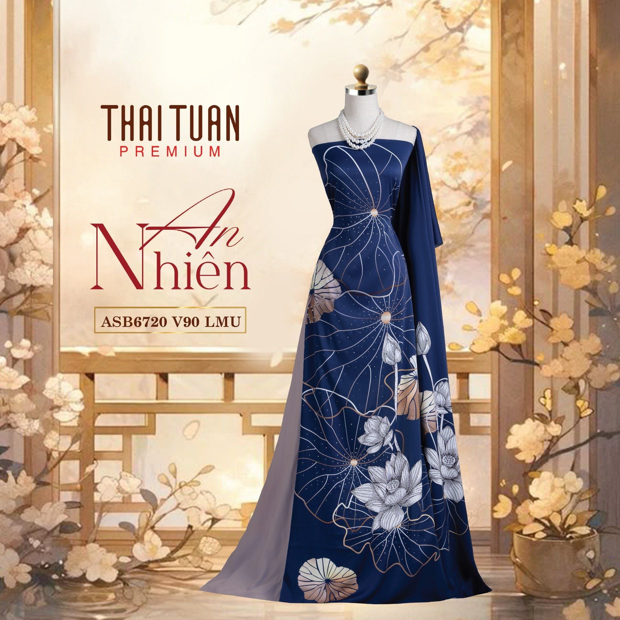 ASB6720V90LMU Vải Áo Dài Satin Hương Thơm Kháng Khuẩn Khổ 1m50 x Dài 2m3