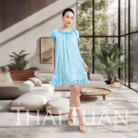Đầm Ngủ Nữ Tay Ngắn Họa Tiết Ánh Sao 1F85G042