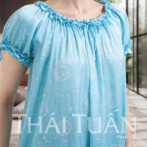 Đầm Ngủ Nữ Tay Ngắn Họa Tiết Ánh Sao 1F85G042