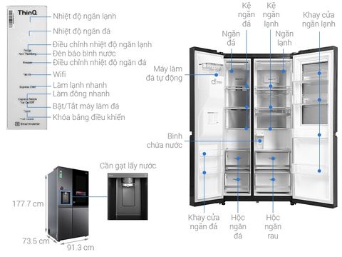 Tủ lạnh LG 635lit GR-X257MC