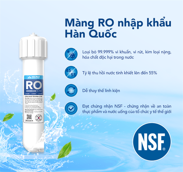 Máy lọc nước RO nóng nguội lạnh Hòa Phát HPN683 đen