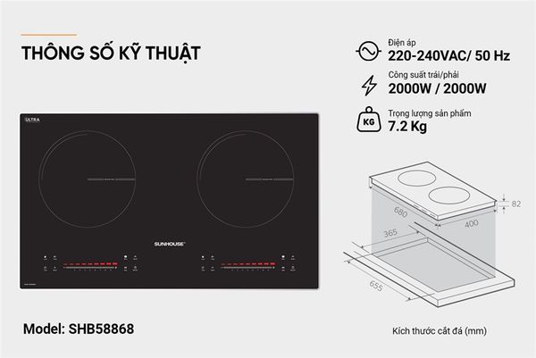 Bếp điện từ Sunhouse SH58868