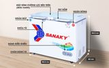  Tủ đông SANAKY VH2599W2KD mặt kính 2 chế độ đông - mát 