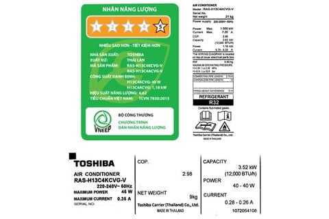 Điều hòa TOSHIBA RAS-H13C4KCVG-V